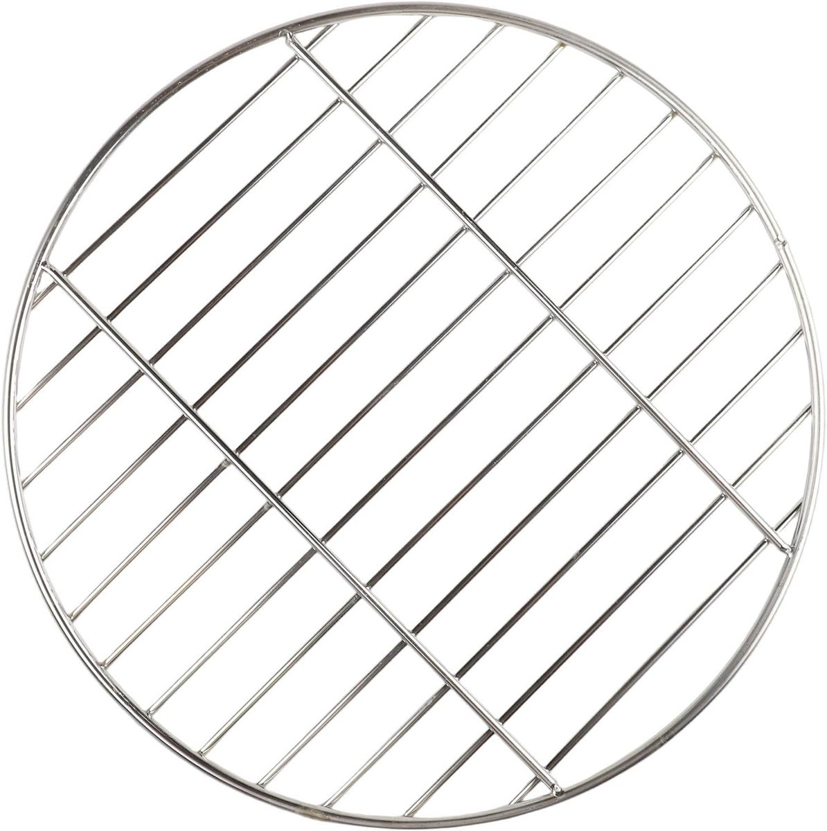 Grillrooster Rond Bakplaat BBQ Buiten Koken Roestvrij Staal 35 cm Zilverkleurig
