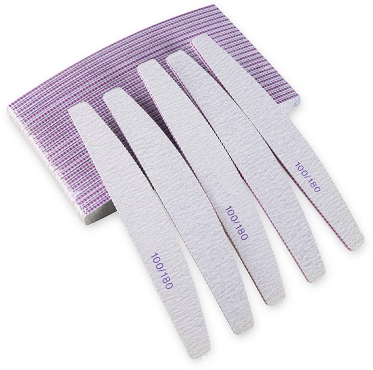 Dailygoods - PIQIUQIU 20 stuks professionele nagelvijlen, 100/180 korrelgrootte, dubbelzijdig, 17,8 x 2,8 cm, wasbaar, voor nagels, dubbelzijdig, kapsalon, huisdieren