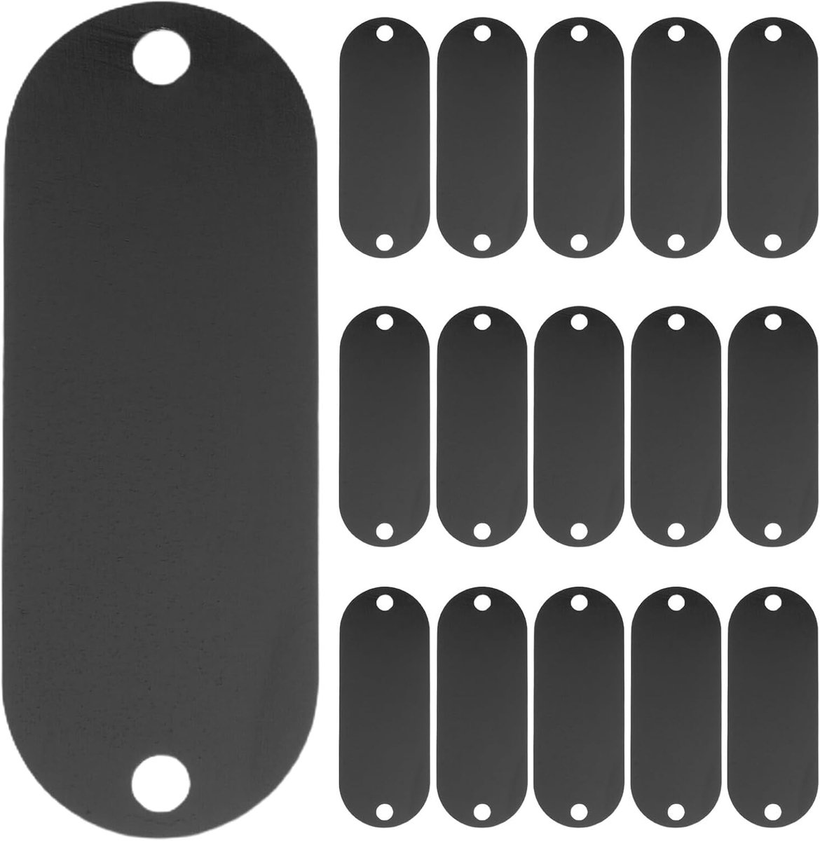 Naamplaatjes Aluminiumlegering - Metalen Labels - Graveerbare Plaques - Professionele Zwarte Afwerking - 30 Stuks - Zwart