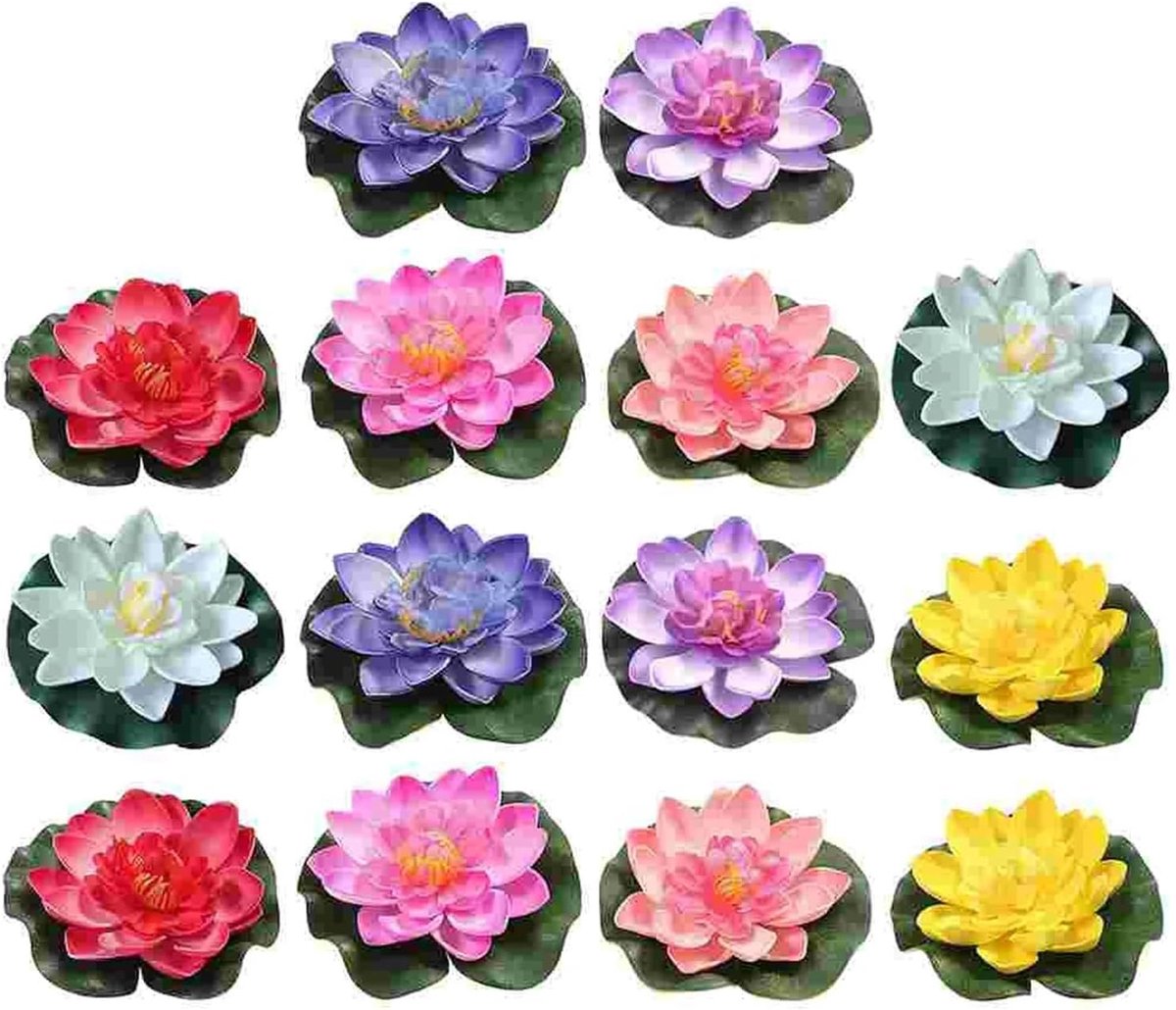 Kunstmatige Lotusbloemen - Valse Waterlelies - Tuindecoratie Buiten - Drijvend Ontwerp - 1