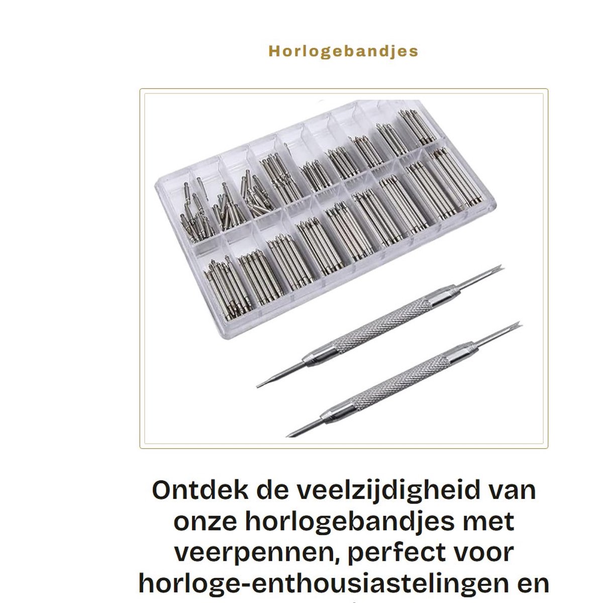 Dailygoods- Horlogeband 360 Stuks - Roestvrij Staal - Veerpennen - Horloge Pin Remover - 18 Maten - Slijtvast en Corrosiebestendig - Horlogeaccessoires