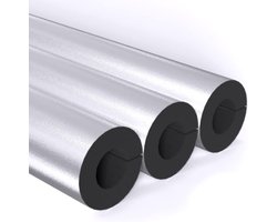 Pijp Isolatie Buisschuim - Isolatiebuis Rubber - Leidingen Beschermen - Aluminiumfolie Bekleding - DI76mm-THK30mm - Zilver