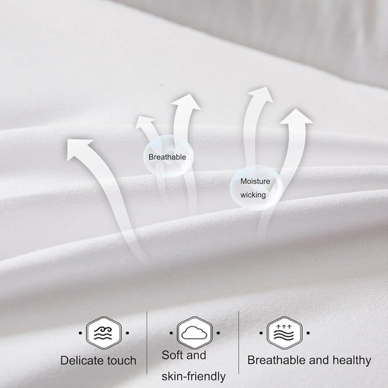 Japanse Futon Matras - Oprolbare Slaapmat - Comfortabel Slapen - Huidvriendelijk Katoen - 90 x 200 cm - Wit — afbeelding 2