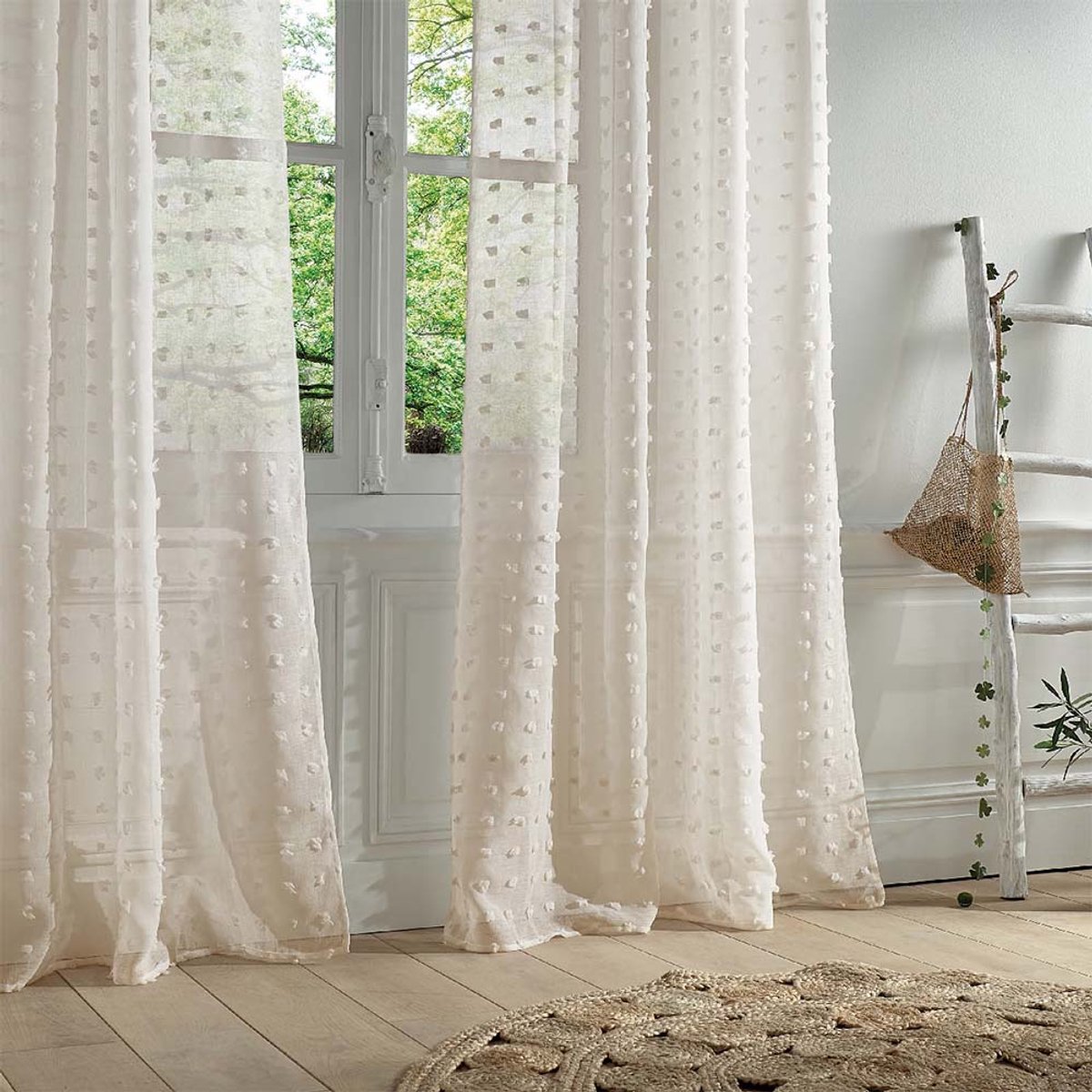 Glasgordijn 140 x 240 cm Ombeline Beige