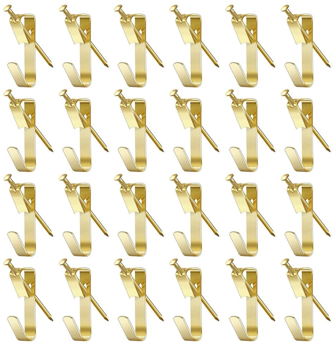 Dailygoods- Fotohaken Zwaar Uitgevoerd - Ophanghaken voor Schilderijen - Fotohangers met Spijkers - Set van 50 Stuks - 30 lb/50 lb - Opbergdoos Inbegrepen