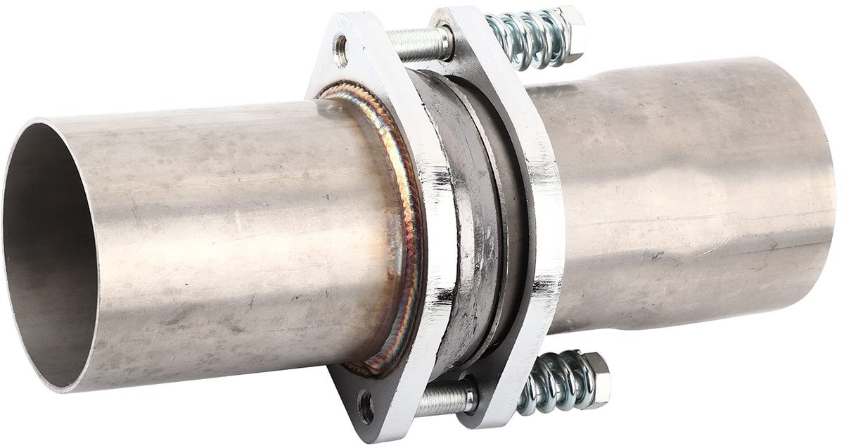 Dailygoods- Uitlaatflens Universele Pasvorm - 3 Inch Flens - Roestvrij Staal - Snelle Reparatiebuis - Hoogte 23,5 cm - Duurzaam Materiaal - Uitlaat