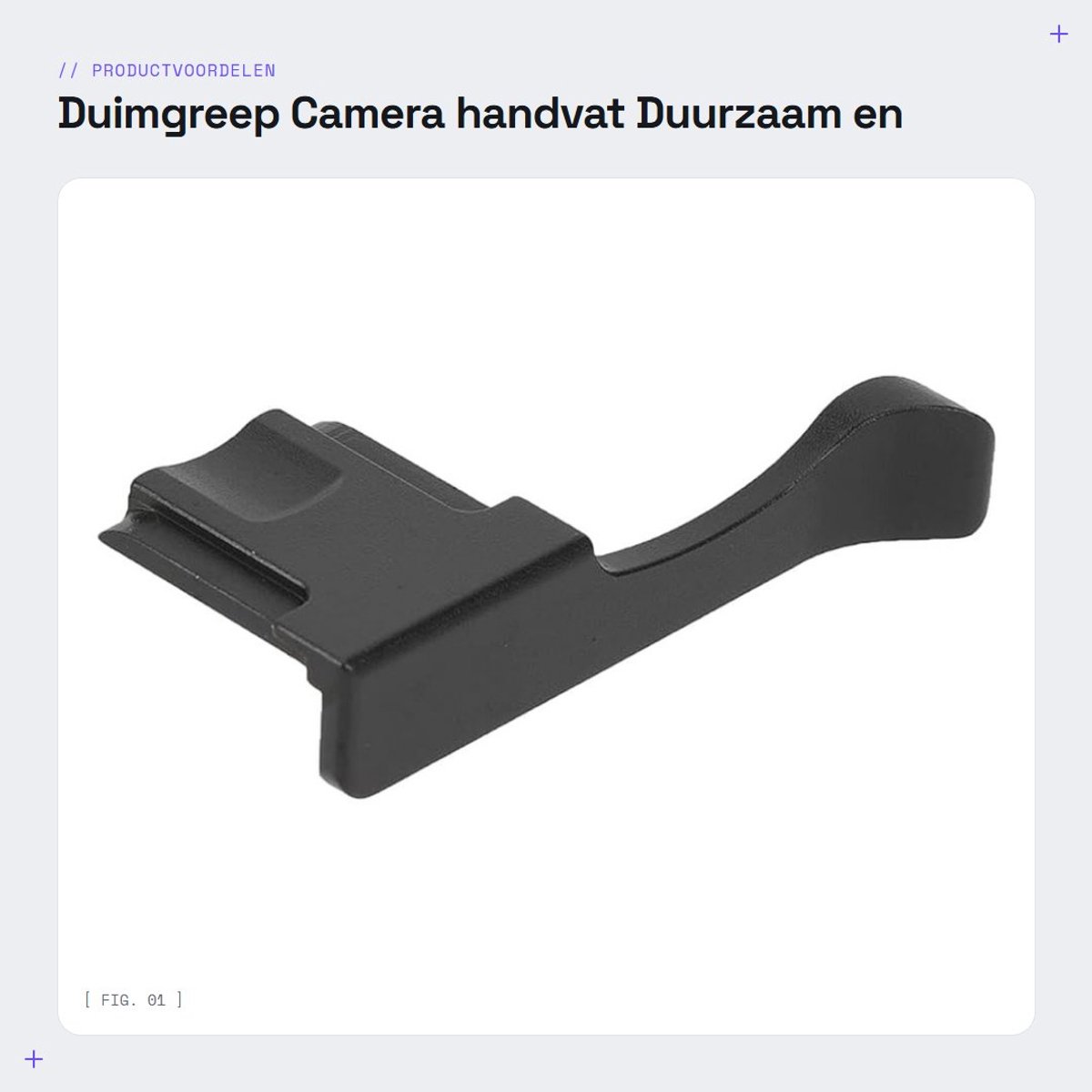 Dailygoods- Duimgreep Aluminiumlegering - Eenvoudig te Installeren - Comfortabele Opname-ervaring - Betere Balans - Hoogwaardig Materiaal - Slanke en Stijlvolle Look - Camera Grip