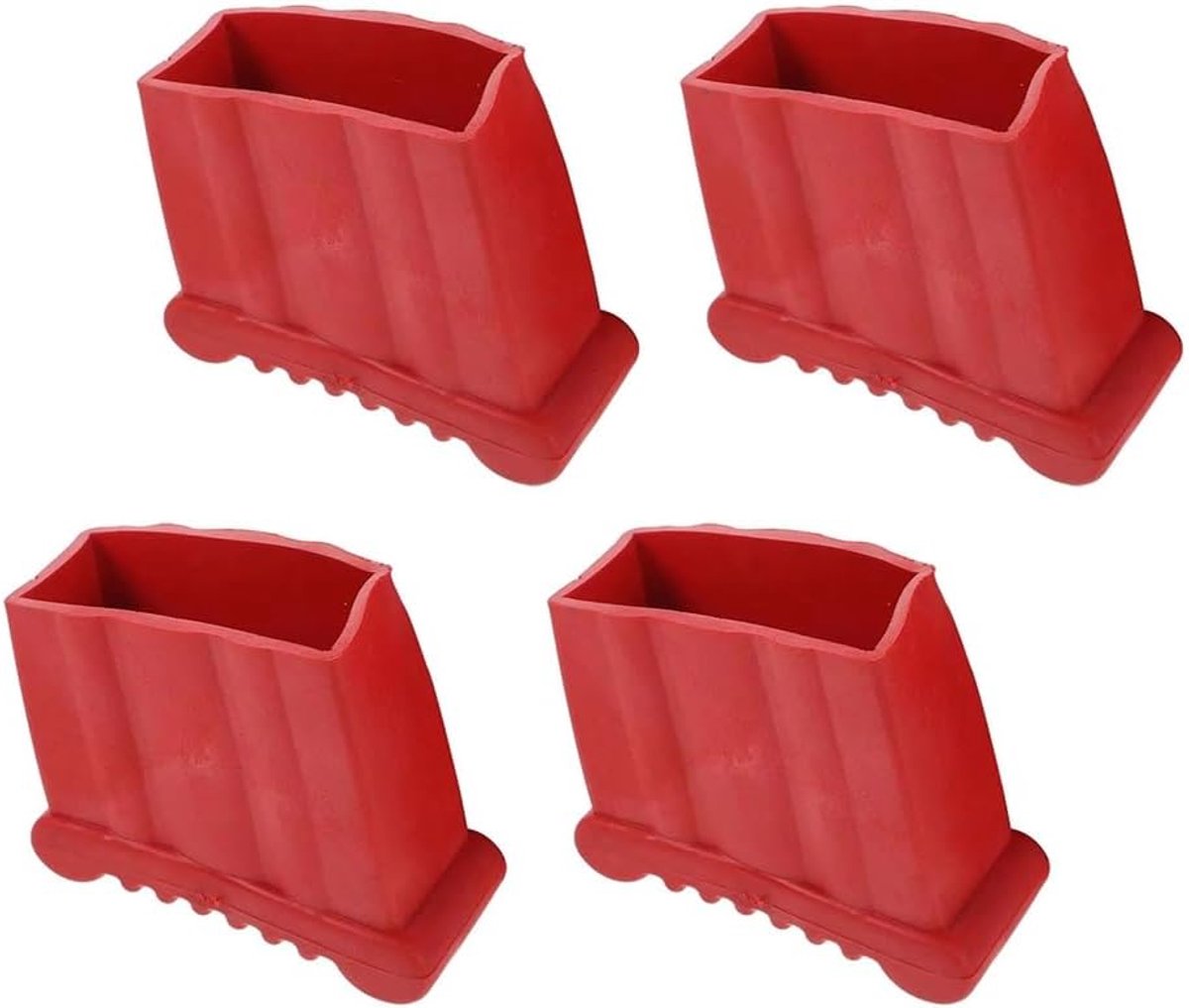 Ladder Voetkappen - Antislip Steunen - Vloer Beschermen - Duurzaam Rubber - Set van 4 - Rood