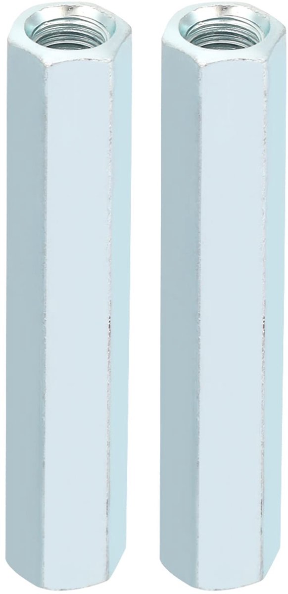 Dailygoods- Koppelingsmoer M8 1.25 - Zeskantmoer - Verzinkt Koolstofstaal - 2 Stuks - Corrosiebestendig - Voor Bevestigingsmiddelen - Moer