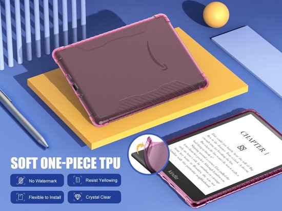 Dailygoods- Ereader Hoesje Ultra Duidelijk - Kindle Paperwhite (11e Generatie-2021) - Schokbestendig - Waterdicht - TPU Hoes - Lichtgewicht Ontwerp - E-reader Hoes — afbeelding 3