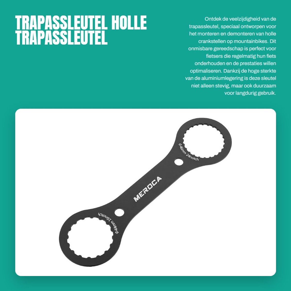 Dailygoods- Trapassleutel Hoogwaardige Aluminiumlegering - Holle Trapassleutel - Demontagegereedschap - Mountainbike/Racefiets - Duurzaam - Hoge Sterkte - Bottom Bracket Tool