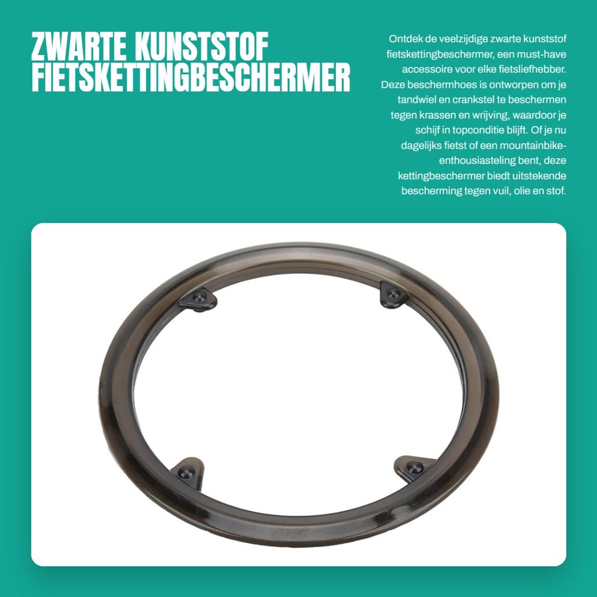 Dailygoods - Zwarte Kunststof Fietskettingbeschermer - Bescherming tegen krassen - Ideaal voor dagelijks gebruik - Geschikt voor fietsen - Eenvoudig t...