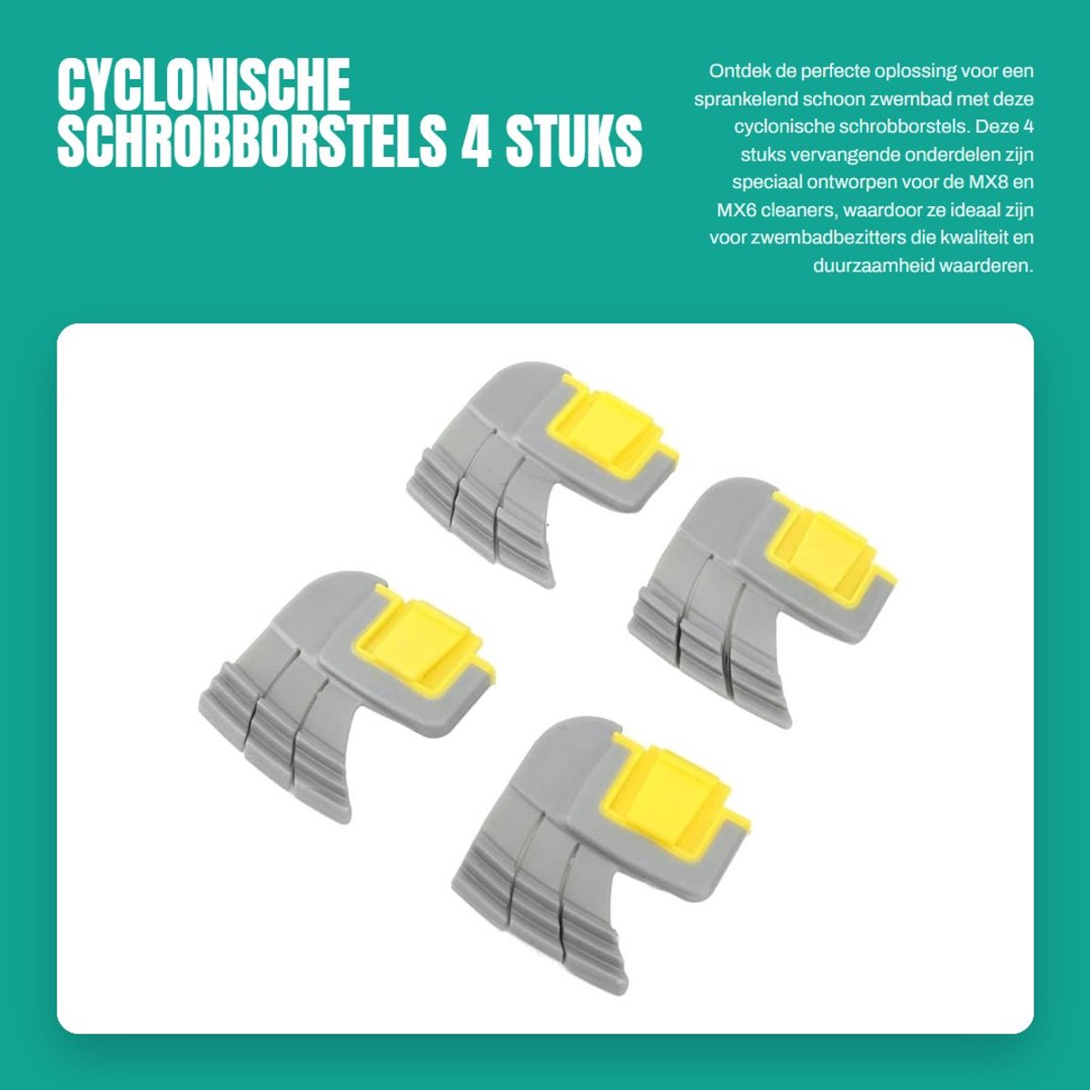 Dailygoods- Schrobborstels Duurzaam - Vervangende Onderdelen - Cyclonisch - Voor MX8/MX6 - Sterk Schrobben - Verbeterde Werkefficiëntie - Zwembadborstels