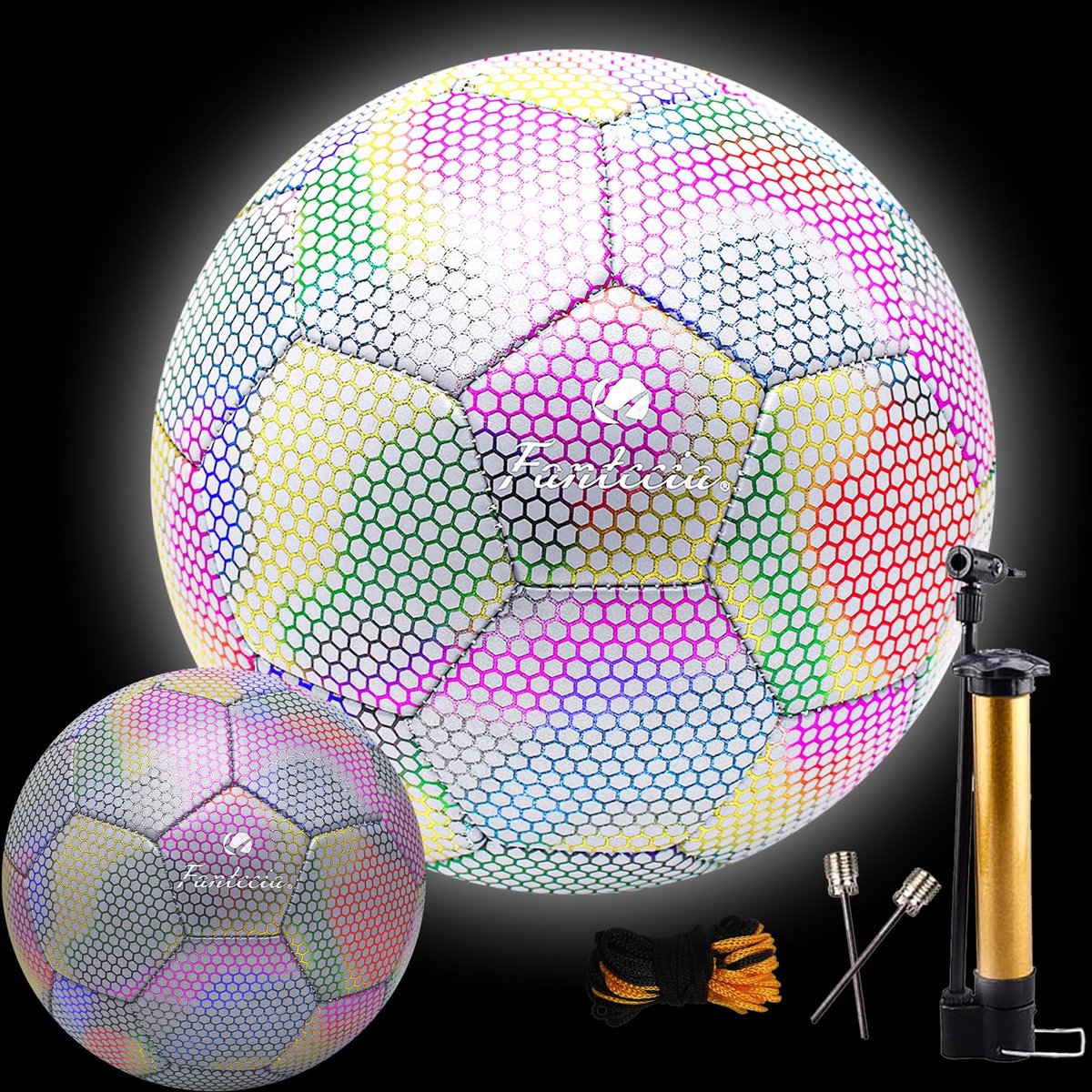 Dailygoods - Lichtgevende Voetbal Maat 5 - Inclusief Luchtpomp voor Binnen en Buiten