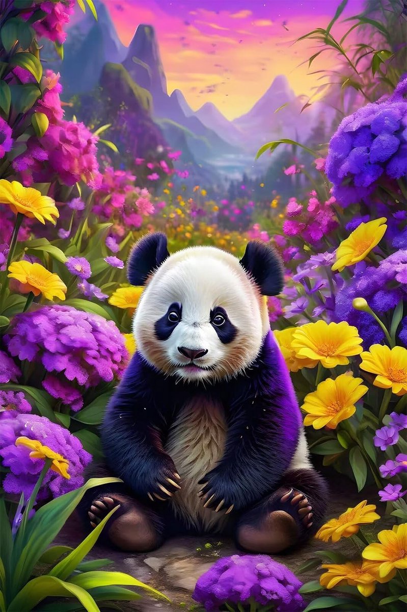 Puzzel 3000 stukjes - Legpuzzel volwassenen - Ontspannend spel - Educatief en uitdagend - 122 x 81 cm - Bloemen panda
