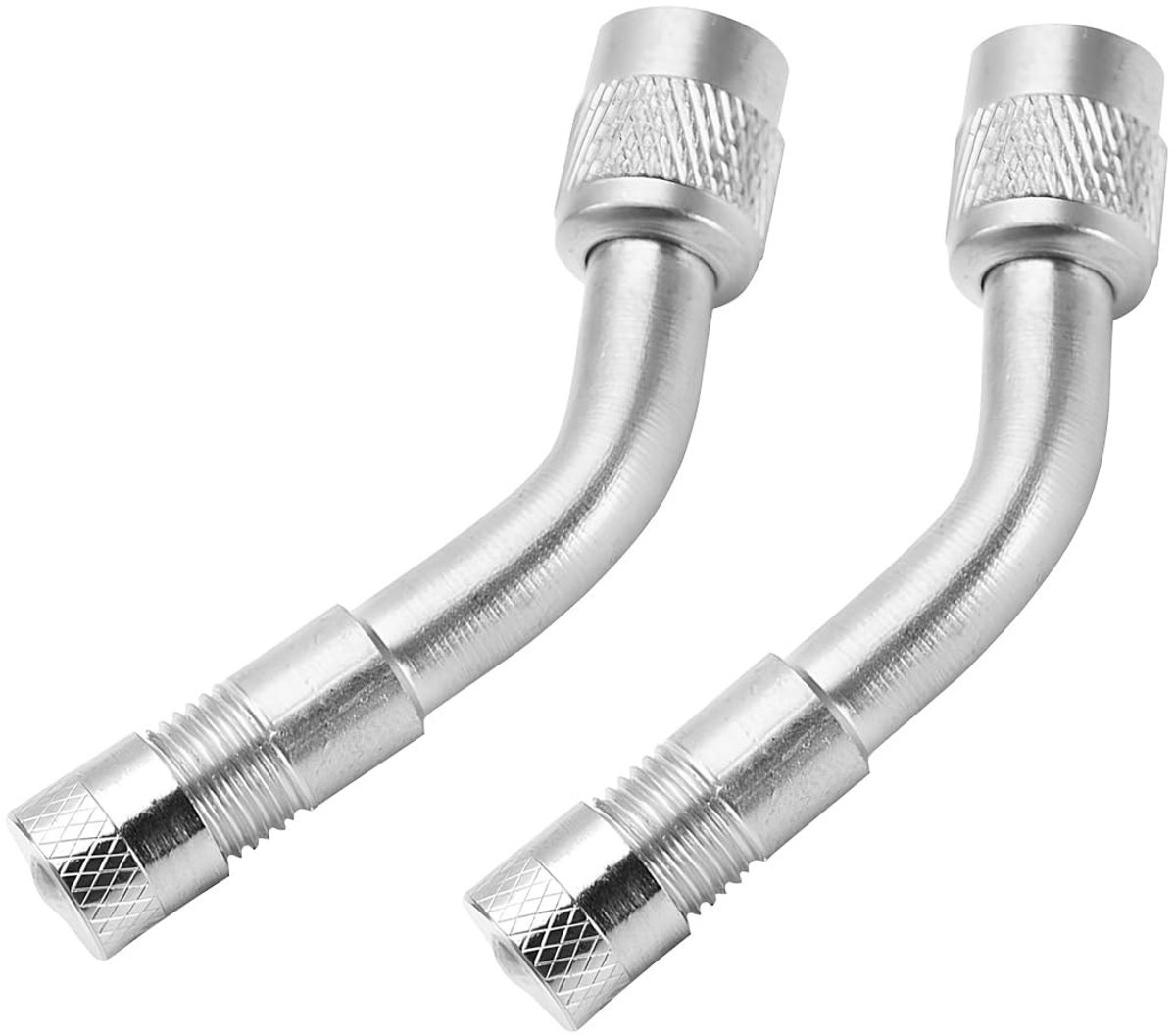 Dailygoods - Bandenventielverlenging - Ventieladapter - Messing - Zilverkleurig - Universeel - Geschikt voor auto, motorfiets, fiets, vrachtwagen
