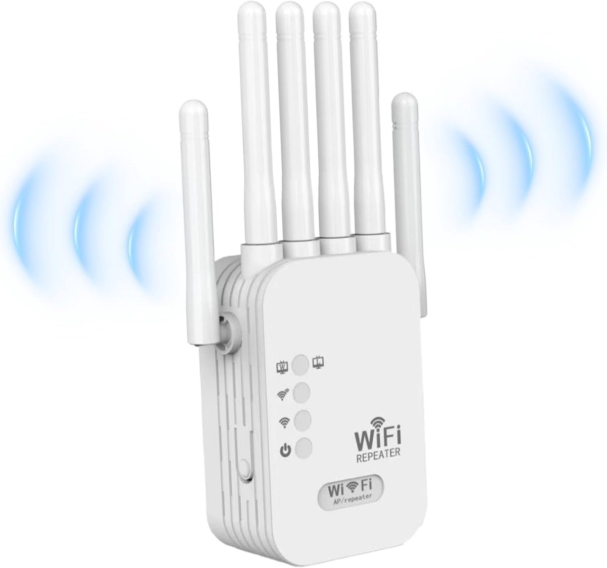 Wifi Repeater Buiten - Wifi Versterker - Bereik Vergroten - 6 Antennes - 1200 Mbps - Wit