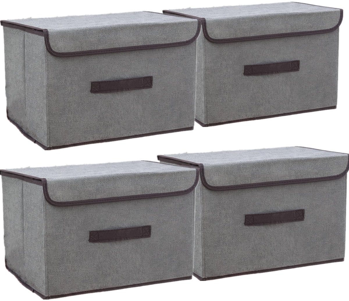 Dailygoods- Opbergdozen 4 Stuks - Opvouwbaar - Deksel - Kledingkast-organizer - Ruimteorganisatie - 36×23×24cm - Opbergmanden