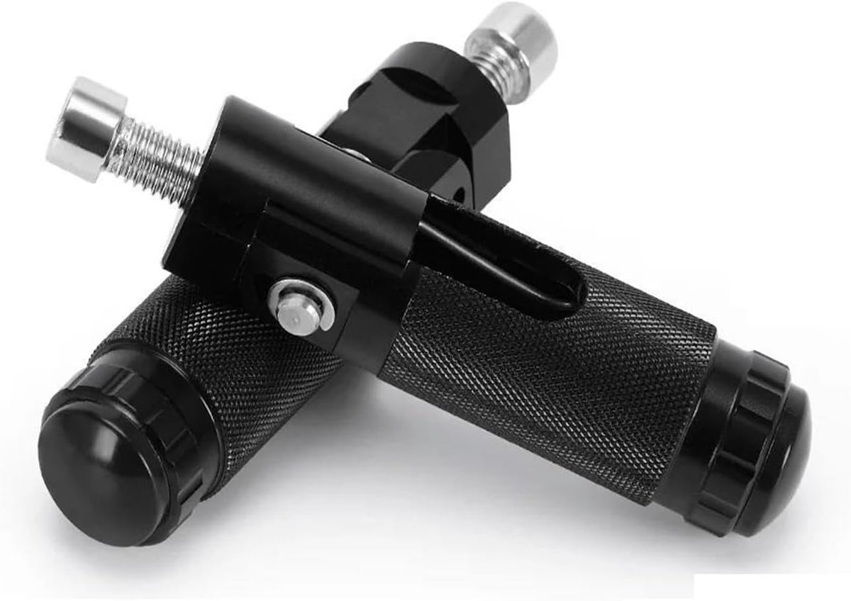 Motorfiets Voetsteunen - Opvouwbare Pedalen - Comfortabel Rijden - Universele Pasvorm - 8.56 cm Lengte - Zilverkleurig