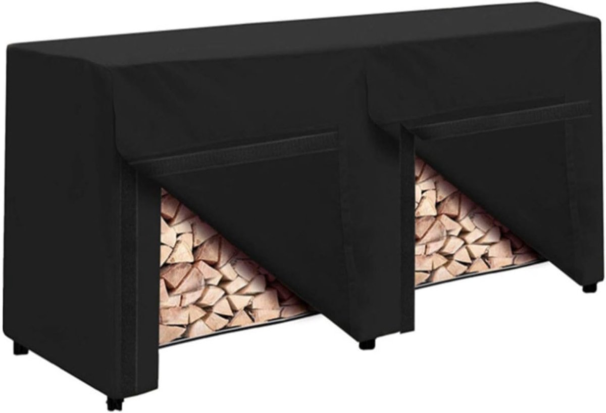 Brandhout Opslaghoes - Loggen Beschermhoes - Buiten Opslag - Waterdicht Oxford Doek - 96x24x42 Inch - Zwart