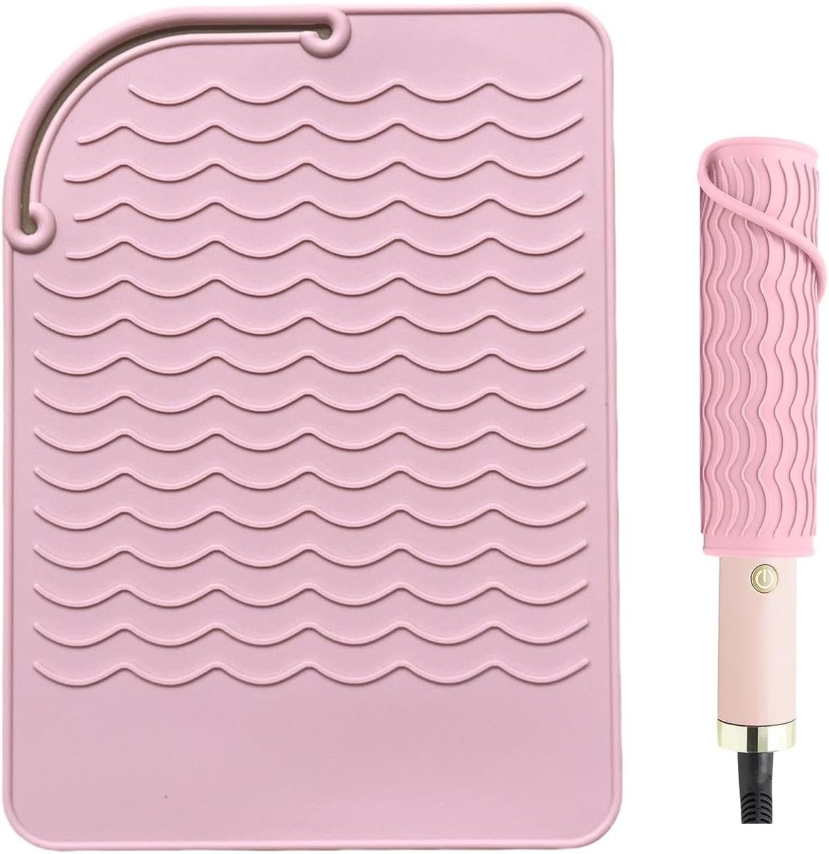 Hittebestendige Mat - Styling Pad - Haar Styling - Beschermt Oppervlakken - 21.7 x 15.6 cm - Groen en Roze