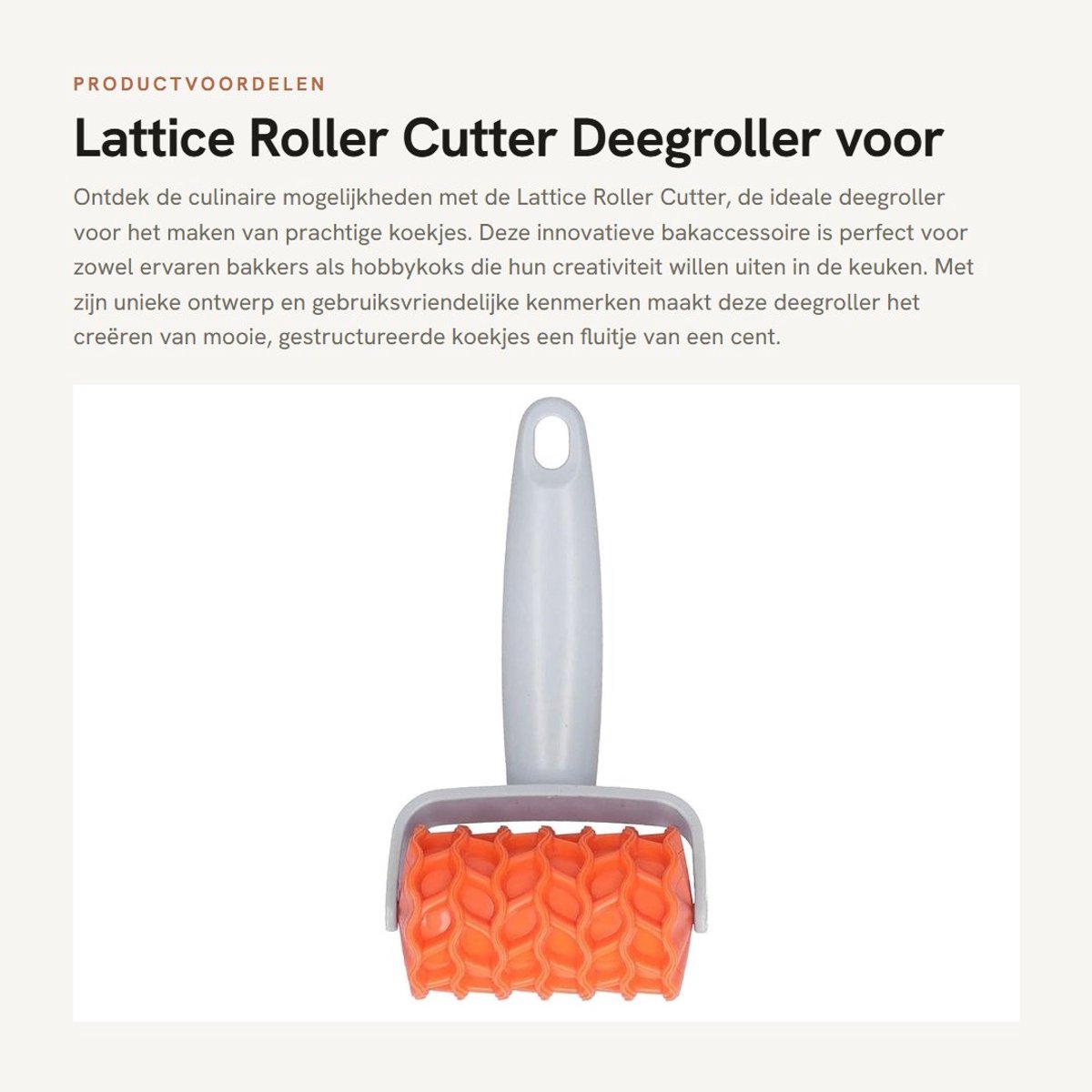 Dailygoods- Deegroller Innovatief - Voedselveilig ABS - 17x9x5cm - Bakaccessoire - Voor Koekjes/Pizza's - Lichtgewicht 90-125g - Koekjesroller