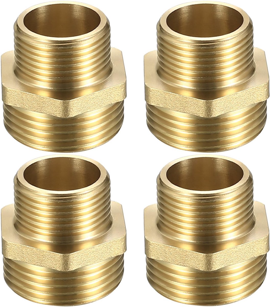 Dailygoods - Messing Mannelijke Rechte Draad Pijp G1 x G3/4 Verminderend - Hoge kwaliteit - Corrosiebestendig - Duurzaam - Adapter - Voor waterlei...