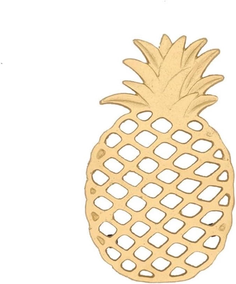 Gietijzeren Onderzetter - Hittebestendige Mat - Keuken Beschermen - Ananas Design - 22 x 12 cm - Zwart