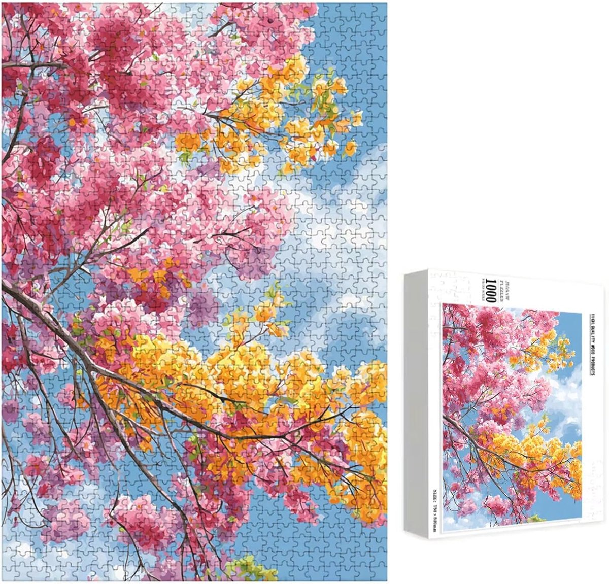 Houten Puzzel - 4000 Stukjes - Ontspannende Hobby - Lindehout Materiaal - 147x105 cm - Roze Bloem