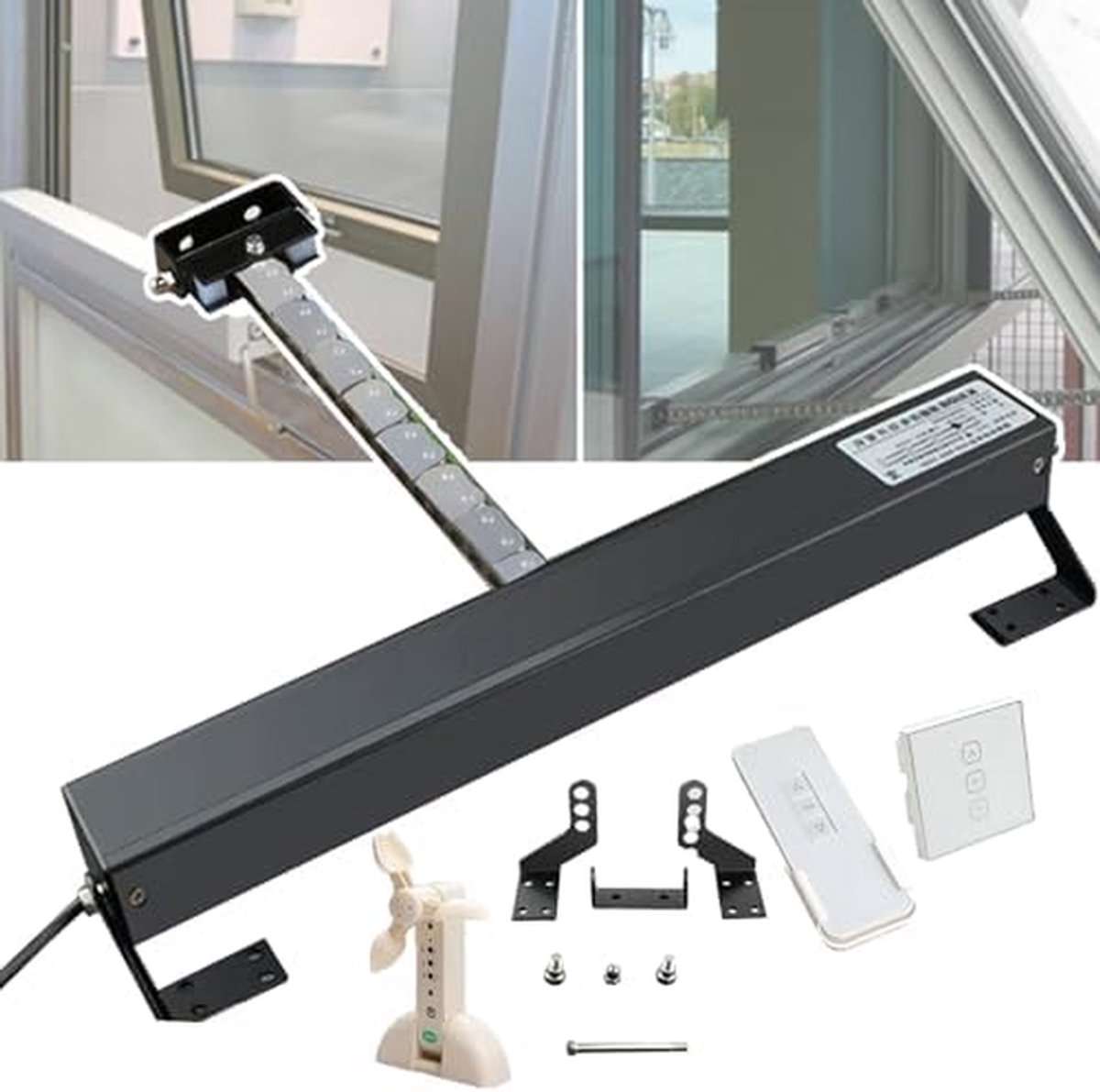 Elektrische Raamopener - Automatische opener - Verbeterde luchtstroom - Dubbel kettingontwerp - 300-700mm slag - Zilver