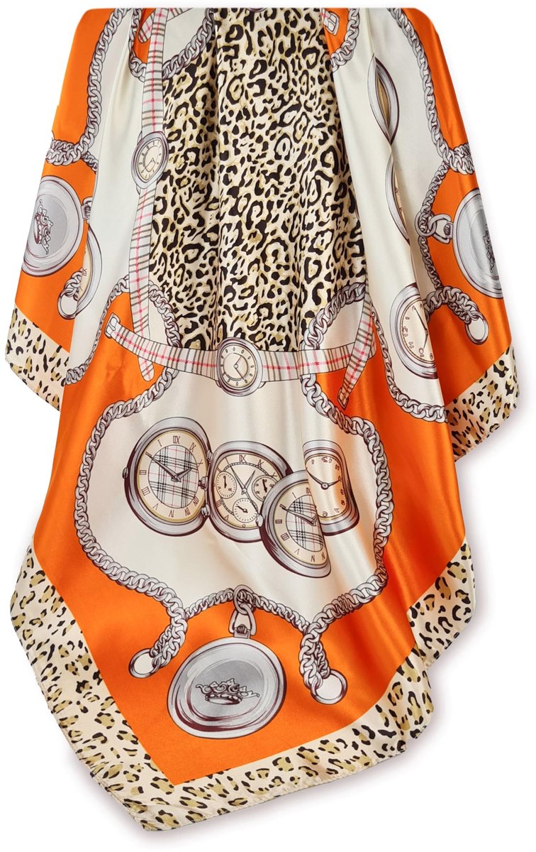 Dailygoods- Zijden Sjaal 90 x 90 cm - Elegante Halsdoek - Modieuze Hoofddoek - Lichtgewicht Accessoire - Perfect Cadeau voor Dames - Ideaal voor Elke Gelegenheid
