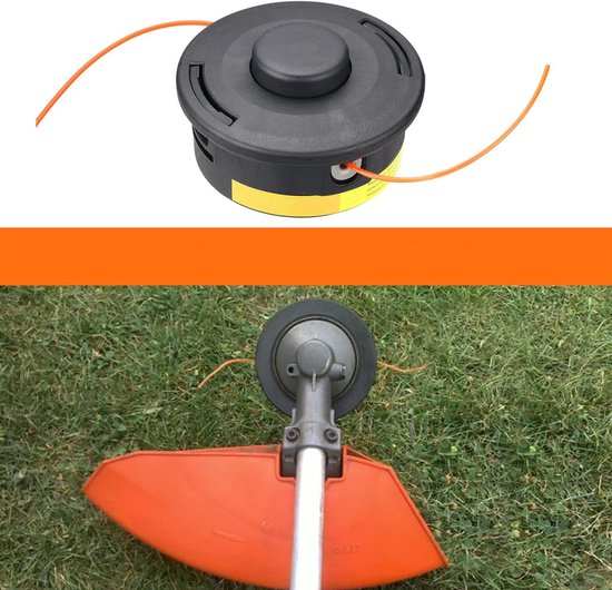 Maaikop Voor Grasmaaier - Snel Laden Rechte as - Nylon Met Grote Capaciteit Automatische Toevoer - 12 cm M10/12 Boring - Zwart — afbeelding 3