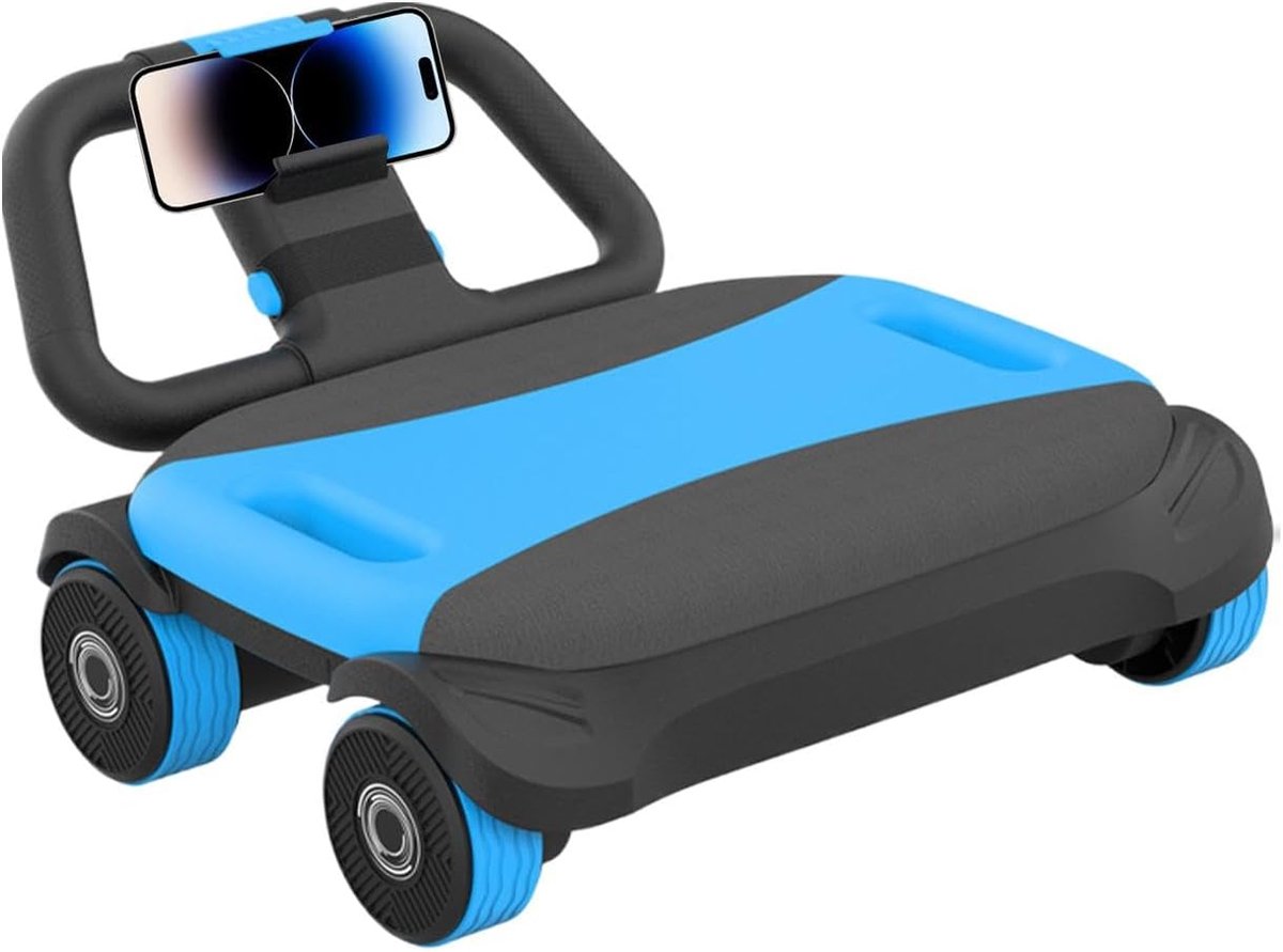 Buikspierroller - Core trainer - Core training - Automatische terugslag - 40x40x10 cm - Blauw