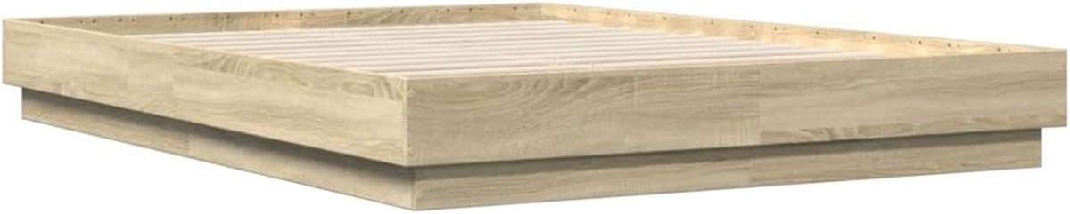 Bedframe met LED - 2-persoons bed - Slaapkamer inrichting - Moderne sfeer - 160x200 cm - Sonoma eiken