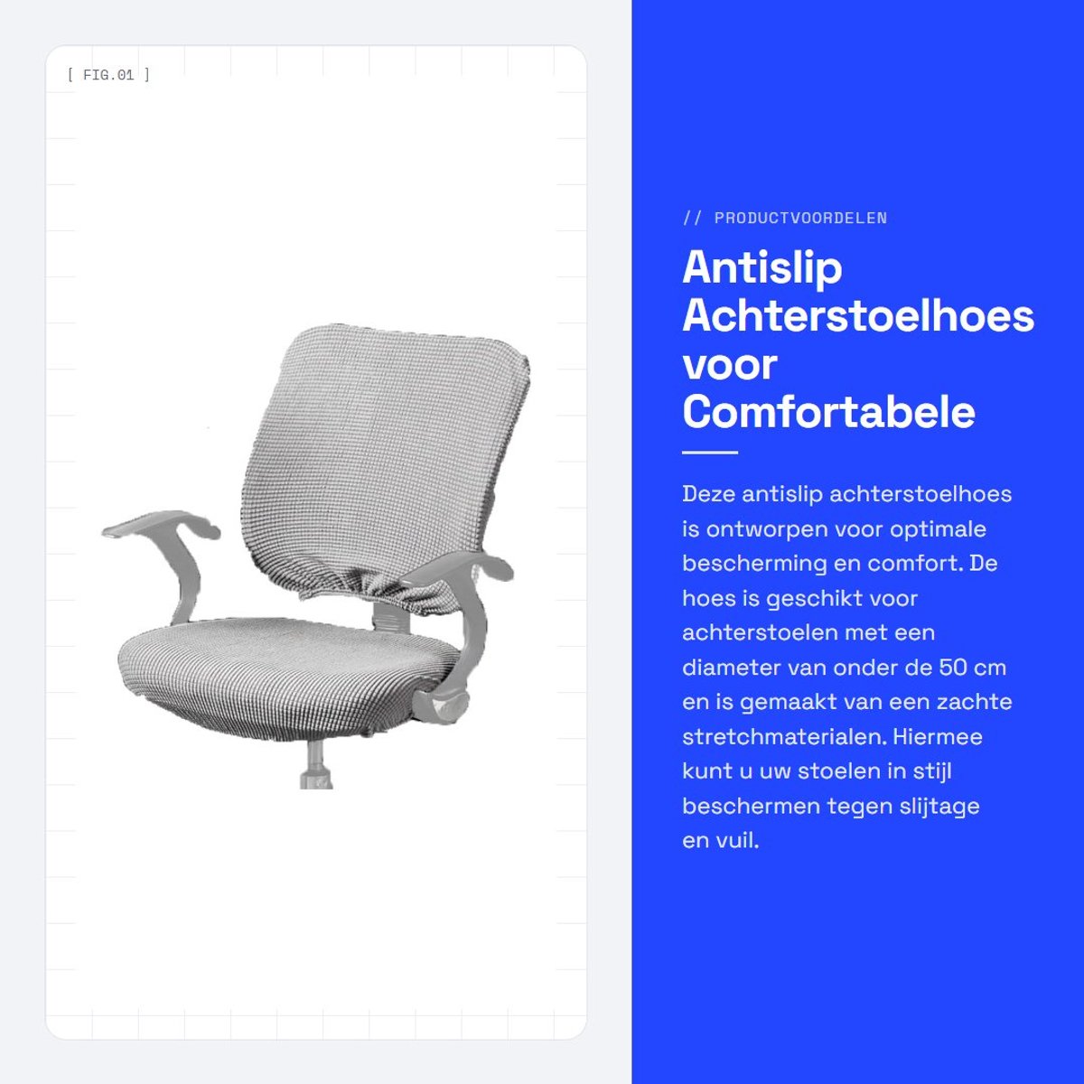Dailygoods- Achterstoelhoes Antislip - Zachte Stretch Hoes - Bescherming Tegen Vlekken - Geschikt Voor Stoelen Onder 50 cm - Premium Jacquard Materiaal - Voor Vier Seizoenen - Stoelhoes