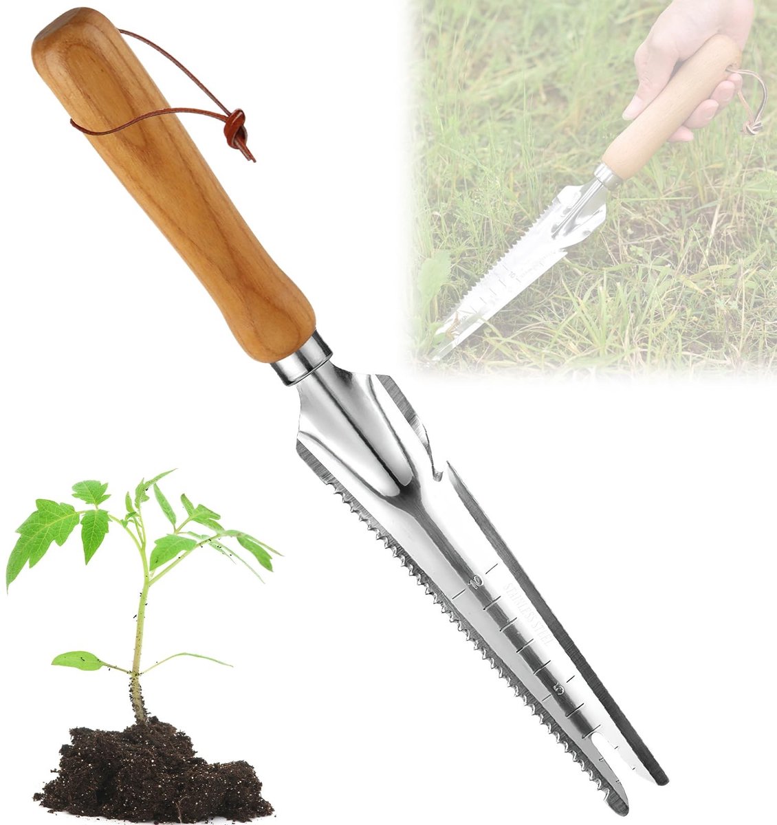 Dailygoods- Onkruidsteker Handmatig - Onkruidverwijderaar - Onkruidtrekker - Y-vormige Schep - Roestvrij Staal - Duurzaam Handvat - Onkruidwieder