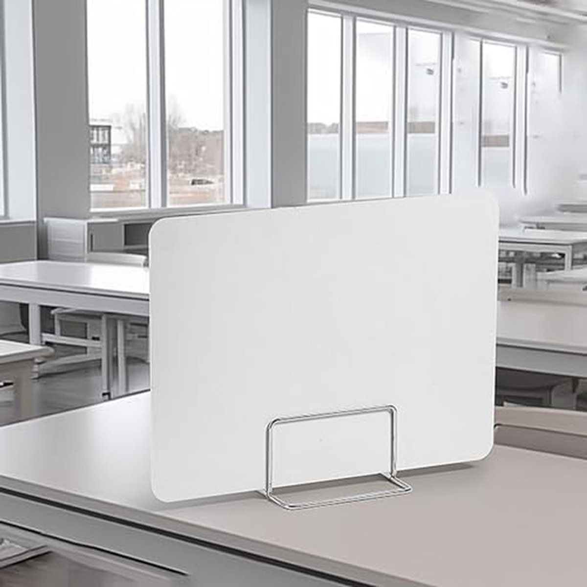 Bureau Divider - Werkplek Afscheiding - Privacy Creëren - Verstelbare Beugels - L 60x B 40cm - Wit