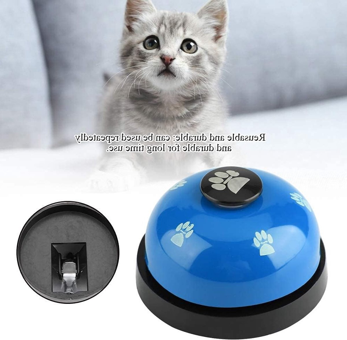Honden- en Kattenbel voor Potty Training, Duurzame Trainingsbel met Antislip Rubber, 4x7cm, Blauw
