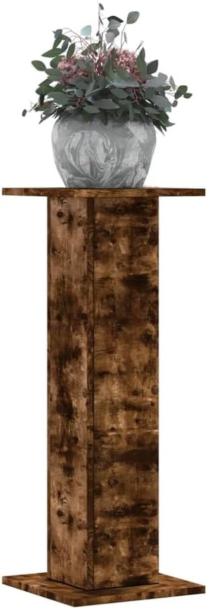 Plantenstandaard 2 stuks - Bloemenrek - Decoratie presenteren - Robuust houtmateriaal - 30 x 30 x 80 cm - Rookeiken