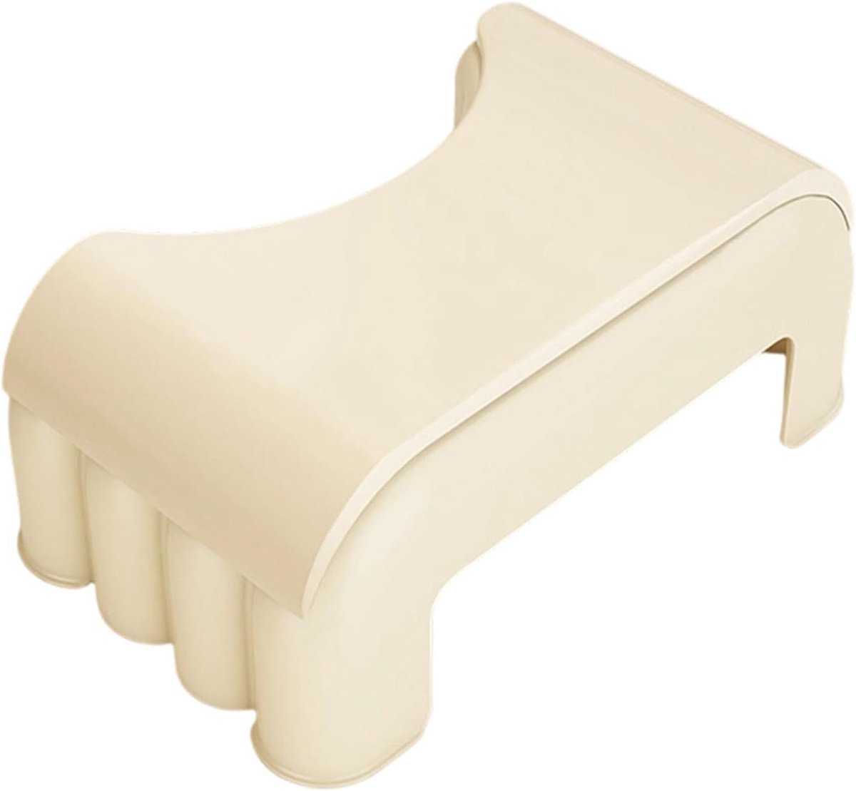 Badkamer Opstapje - Toiletkruk Hurk Ladder - Stoelgang Bevorderen - Veilige Antislip Basis - 39x24x39 cm - Wit