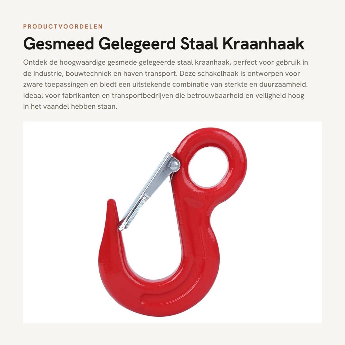 Dailygoods- Kraanhaak Gesmeed Gelegeerd Staal - Schakelhaak - Fabriek Opheffing - Haven Transport - Bouwtechniek - Duurzaam Ontwerp - Haak