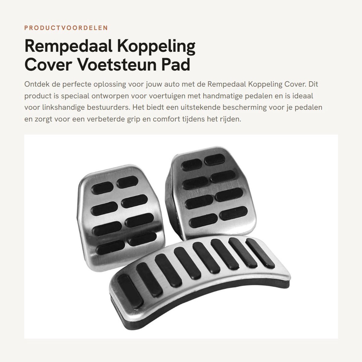 Dailygoods- Rempedaal Hoogwaardig Materiaal - Koppeling Stop Pad - Voetsteun Set - Handmatige Pedalen - Duurzaam - Geschikt voor Linkshandige Aandrijving