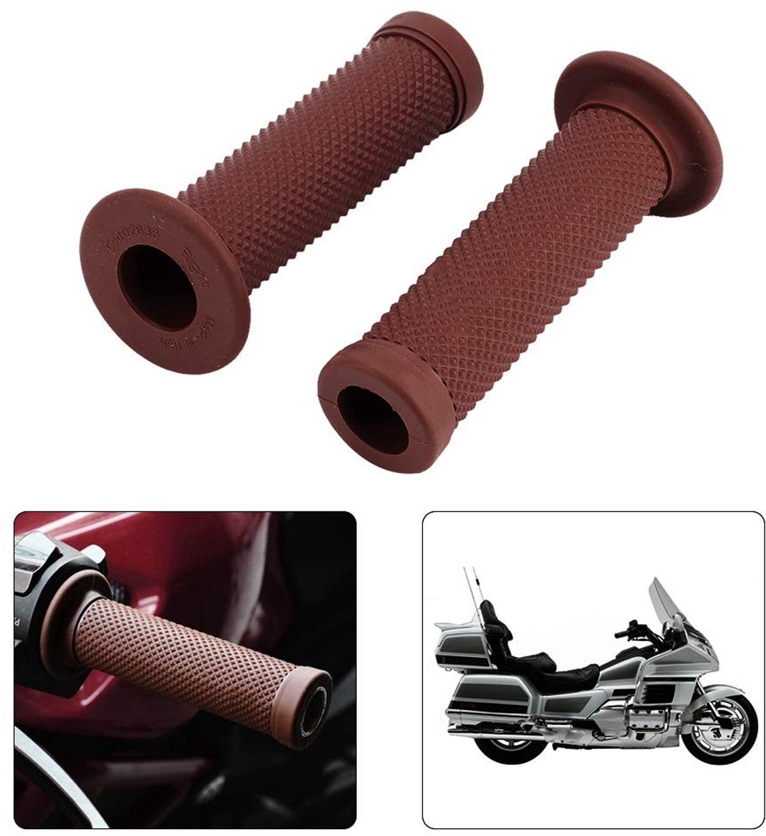 Dailygoods- Motorhandvatten 22mm - 2 Stuks - Universele Vintage - Kunststof - Duurzaam - Eenvoudig te installeren - Motorgrips