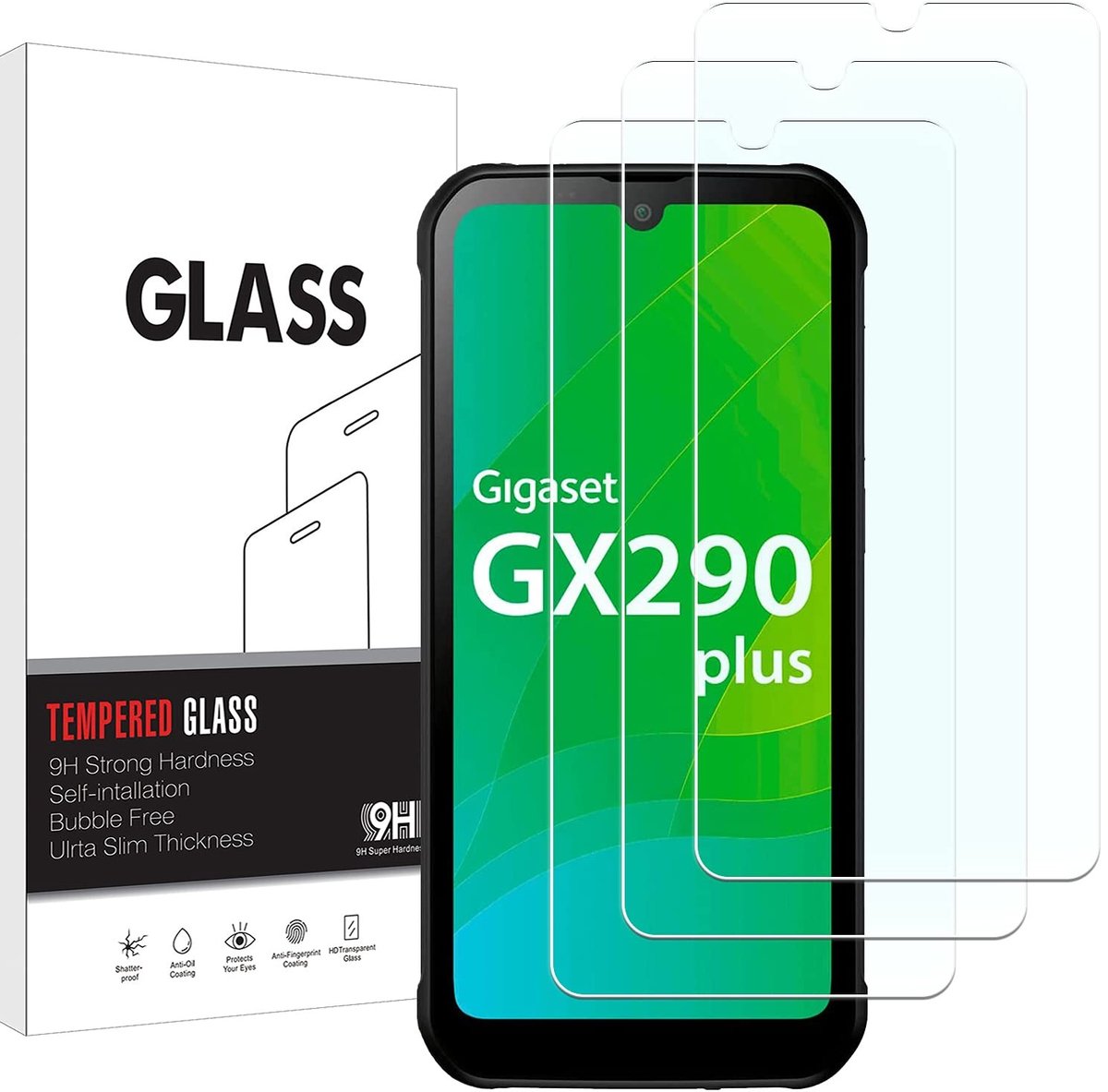 Dailygoods- Beschermfolie 9H hardheid - Krasbestendig - Anti-vingerafdruk - HD-helder - Eenvoudige installatie - 3 stuks - Screenprotector
