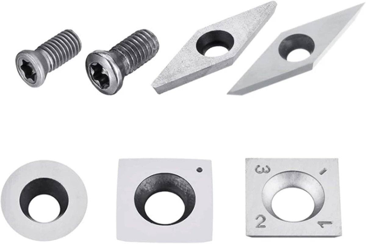Carbide Freesbits - Houtdraai Gereedschap - Houtbewerking - Verschillende Vormen - 5 Stuks - Zilver