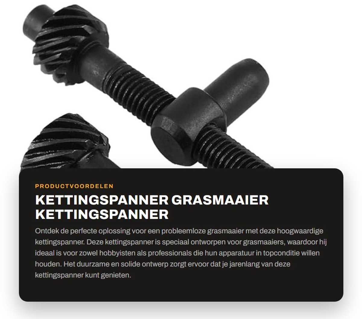 Dailygoods- Kettingspanner Automatische Afstelling - Kettingspanner Gazelle - Grasmaaier - Duurzaam Ontwerp - Eenvoudig te Installeren - Geschikt voor Timberpro 26cc - Kettingtensioner