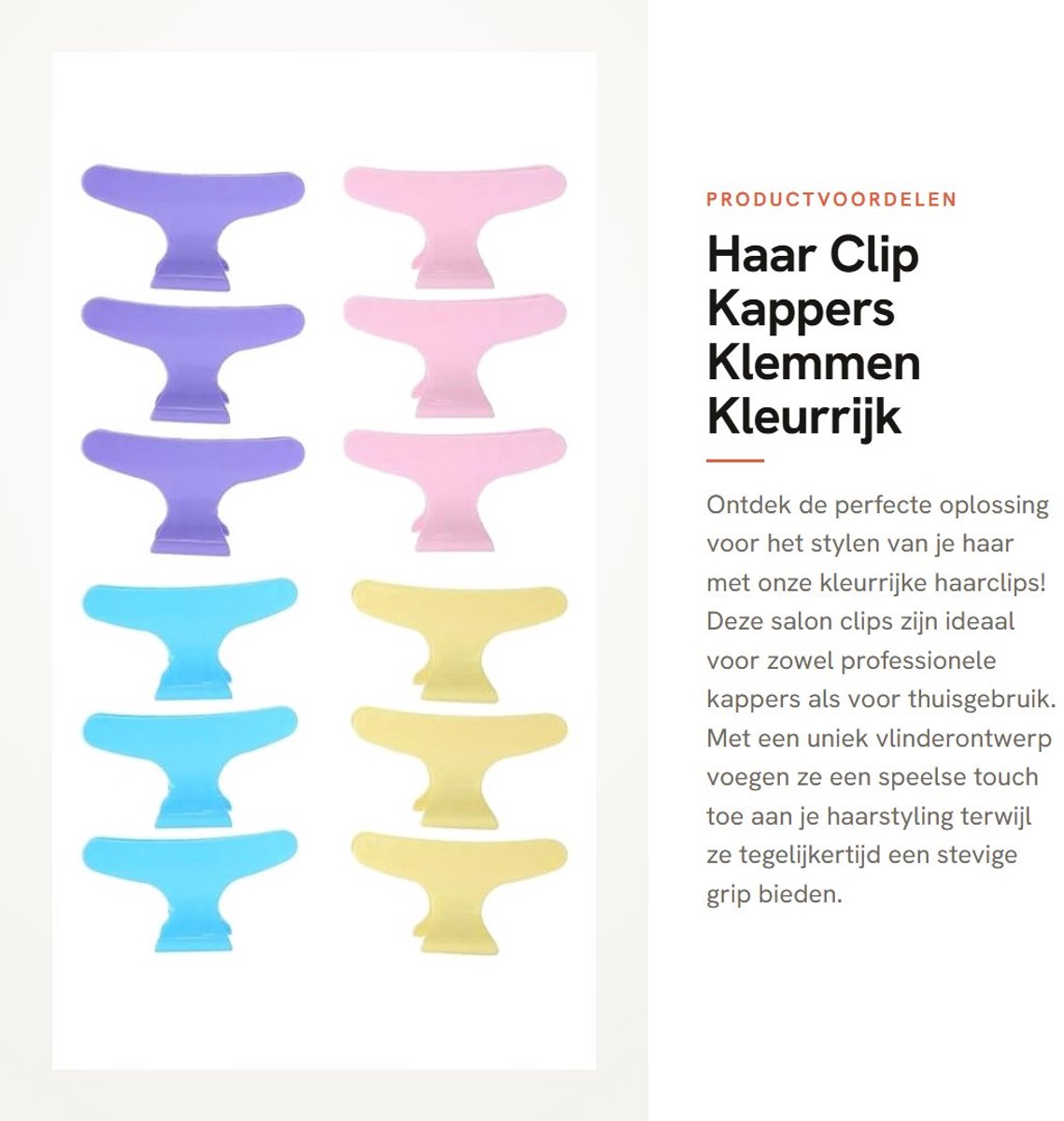 Dailygoods- Haarclip Kleurrijk Vlinder Ontwerp - Haarklemmen - Salon Kappers - Styling Tools - Haarclips Dames - Geschikt voor Kapper - Haarklem