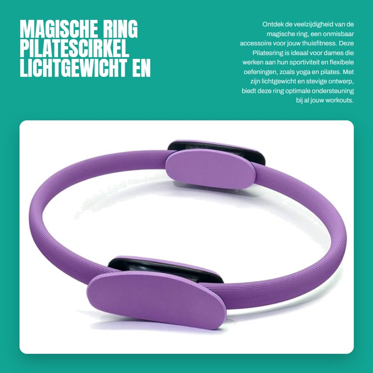 Dailygoods- Pilatesring Lichtgewicht - Pilatesring voor Thuis - Pilates Accessoires - Fitnessapparatuur - Yoga Ring - Dubbelzijdige Handgreep - Fitnessring