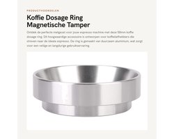 Dailygoods- Koffiedosering 58 mm - Aluminium - Magnetische Ring - Koffiemachine Accessoire - Duurzaam - Eenvoudig in gebruik - Koffie Tamper