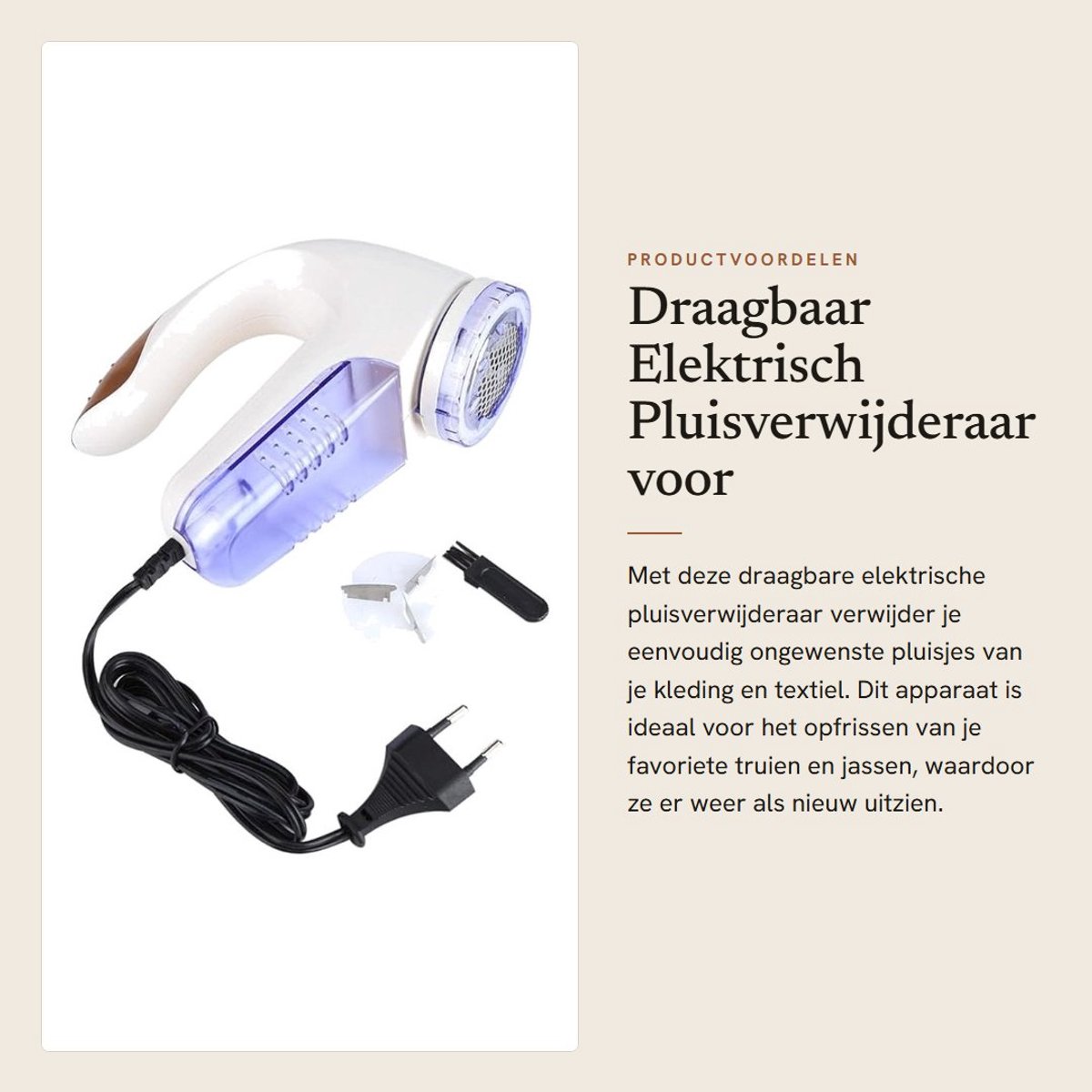 Dailygoods - Draagbaar Elektrisch Pluisverwijderaar voor Textiel